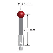 TM3-5023.5-G M3 stylus with 5.0mm ruby ball, carbon fiber stem, and stainless steel base by Q-Mark Manufacturing, Inc.