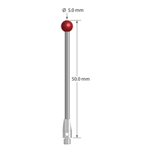 TM3-5050-DS2 M3 stylus with 5.0mm ruby ball, carbide stem, and stainless steel base, 50.0mm long by Q-Mark Manufacturing, Inc.