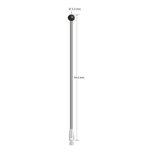 M3 XXT stylus with 5.0 mm diameter silicon nitride ball, 2.0 mm diameter carbide stem, and 5.0 mm diameter x 9.0 mm long titanium base. Overall stylus length is 94.0 mm. Stylus weight is 4.48 grams.