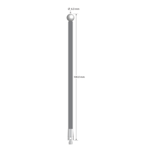 M3 stylus with 6.0 mm diameter zirconia ball, 3.5 mm diameter carbon fiber stem, and 5.0 mm diameter x 9.0 mm long titanium base. Overall stylus length is 100.0 mm. Stylus weight is 2.08 grams.