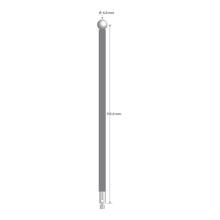 M3 stylus with 6.0 mm diameter zirconia ball, 4.0 mm diameter carbon fiber stem, and 4.0 mm diameter x 10.0 mm long stainless steel base. Stylus length to ball center is 105.0 mm. Stylus weight is 2.66 grams.