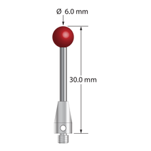 TM3-6030-TX M3 stylus with 6.0mm ruby ball, carbide stem, and titanium base, 30.0mm long by Q-Mark Manufacturing, Inc.