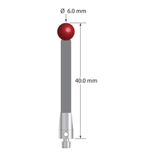 TM3-6040-TX M3 stylus with 6.0mm ruby ball, carbon fiber stem, and titanium base, 50.0mm long by Q-Mark Manufacturing, Inc.