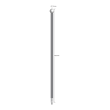 TM3-70150-G-Z M3 stylus with 7.0mm zirconia ball, carbon fiber stem, and stainless steel base, 150mm long.