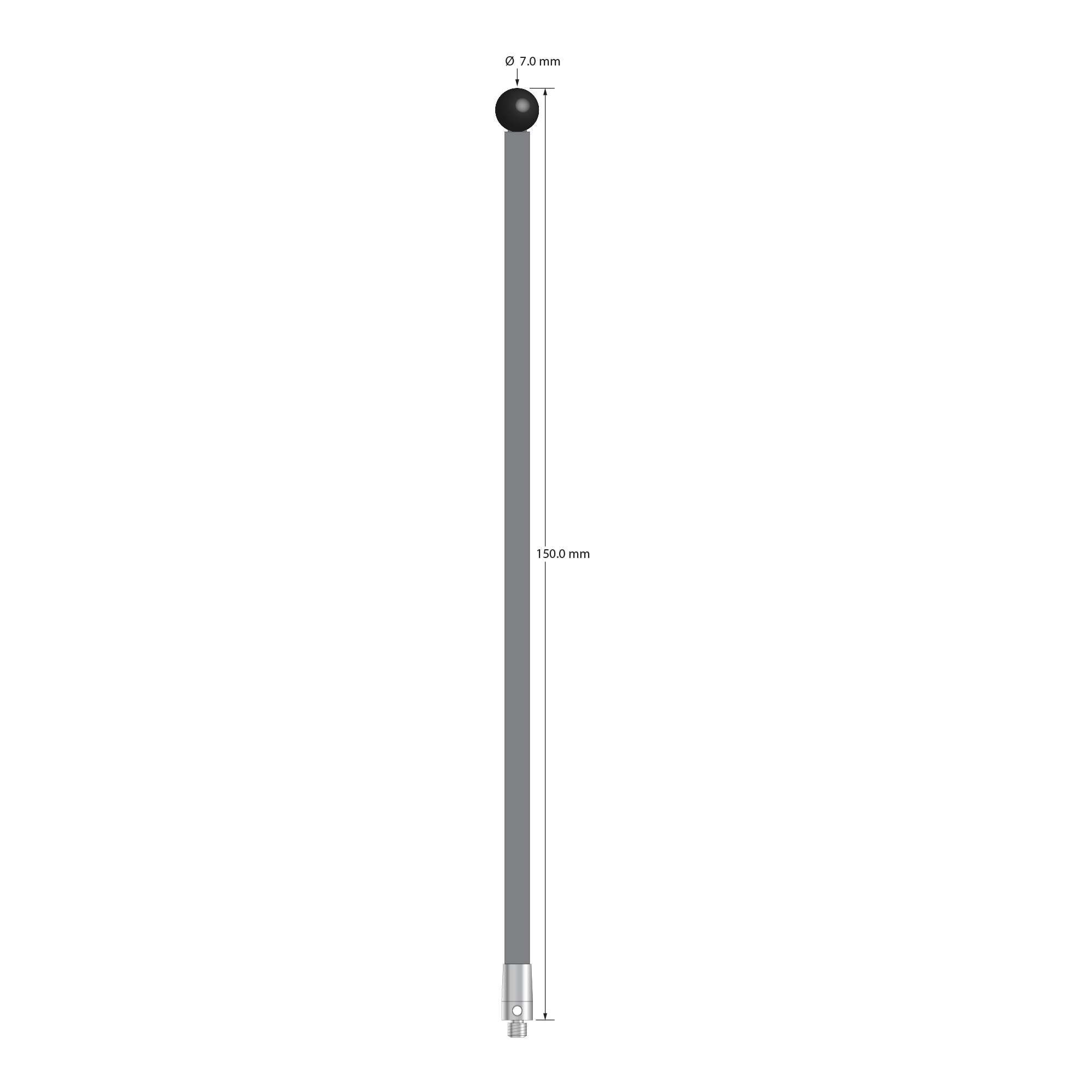 TM3-70150-TX-SN M3 7.0mm silicon nitride stylus with carbon fiber stem and titanium base, 150mm long by Q-Mark Manufacturing, Inc.