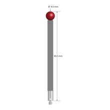 TM3-8080-TX M3 stylus with ruby ball, carbon fiber stem, and titanium base, 100mm long by Q-Mark Manufacturing, Inc.