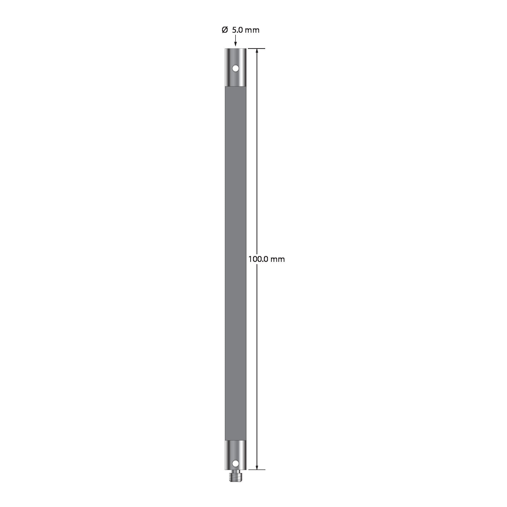 VM3-100-TX M3 extension, 5.0mm carbon fiber body, titanium end fittings, 100mm by Q-Mark Manufacturing, Inc.