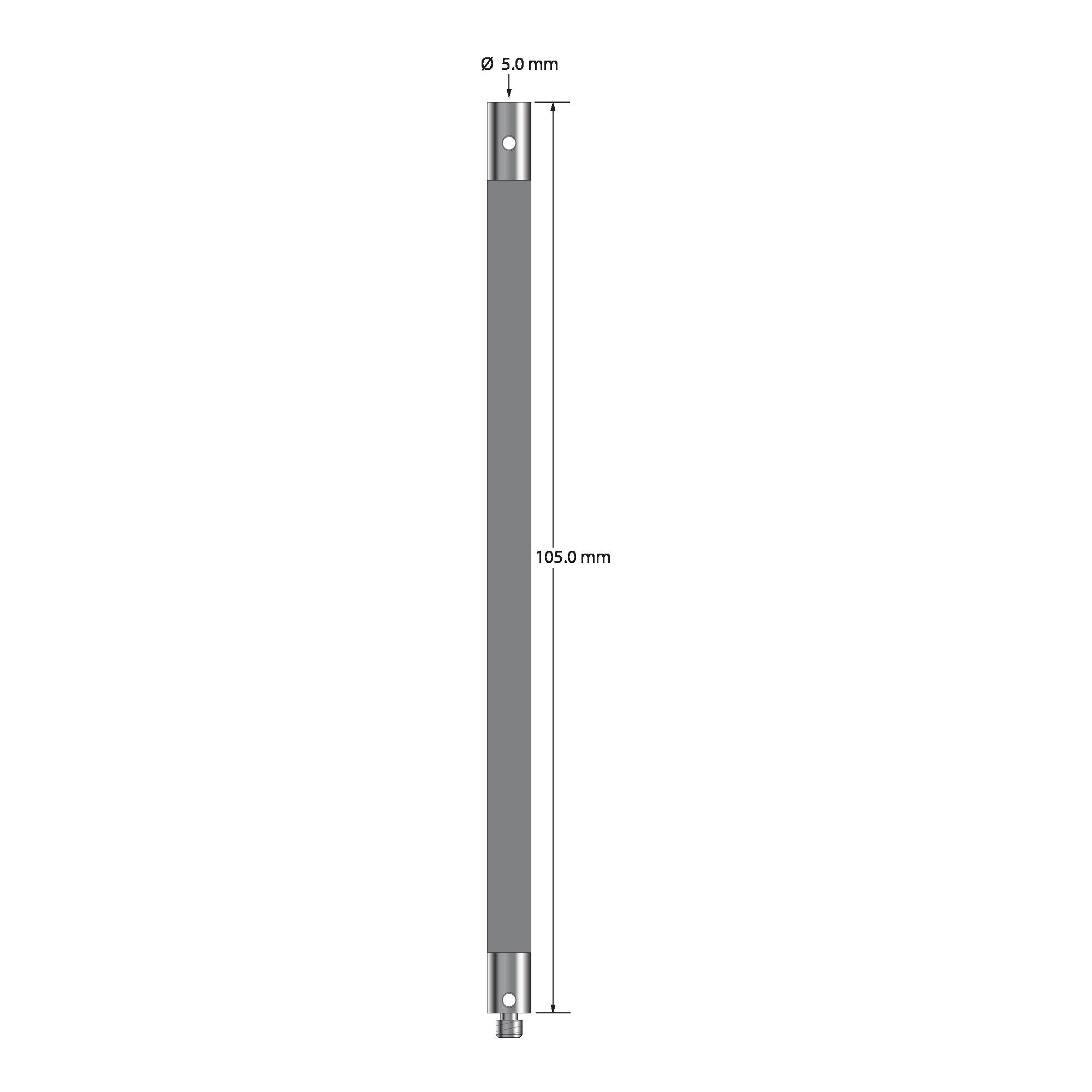 VM3-105-TX M3 extension, 5.0mm diameter Therm-X carbon fiber body, titanium end fittings, 105.0mm length by Q-Mark Manufacturing, Inc.