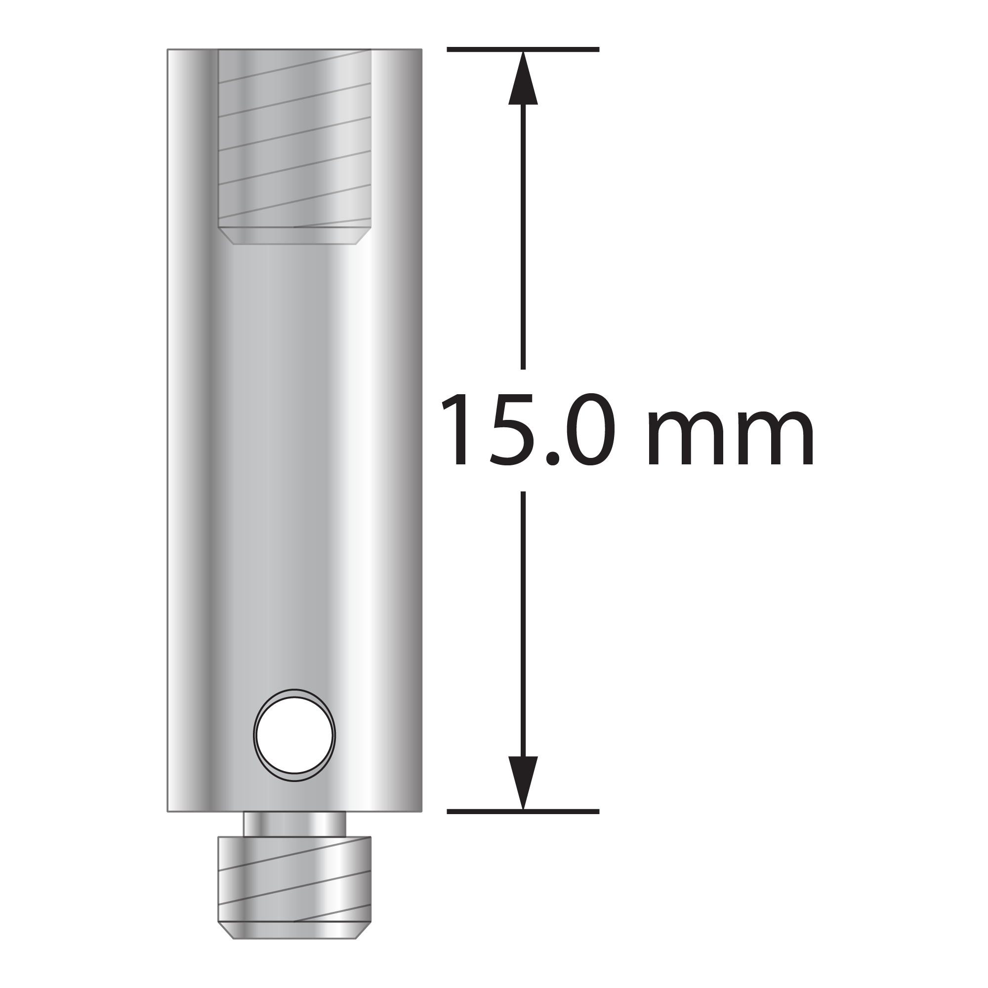 VM3-15-T-TX M3 titanium extension, 5.0 mm diameter x 15.0 mm long by Q-Mark Manufacturing, Inc.