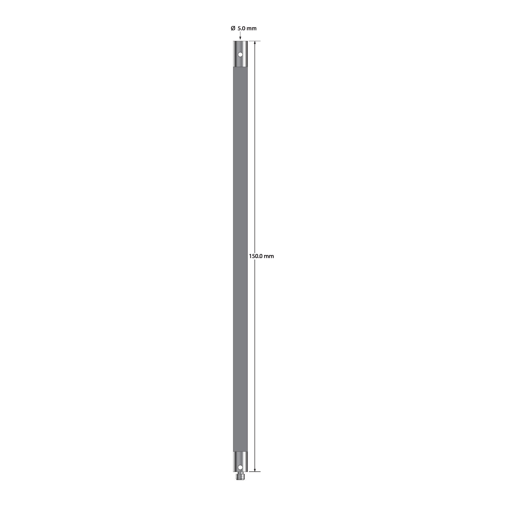 VM3-150-TX M3 extension, 5.0mm diameter Therm-X carbon fiber body, titanium end fittings, 150mm length by Q-Mark Manufacturing, Inc.