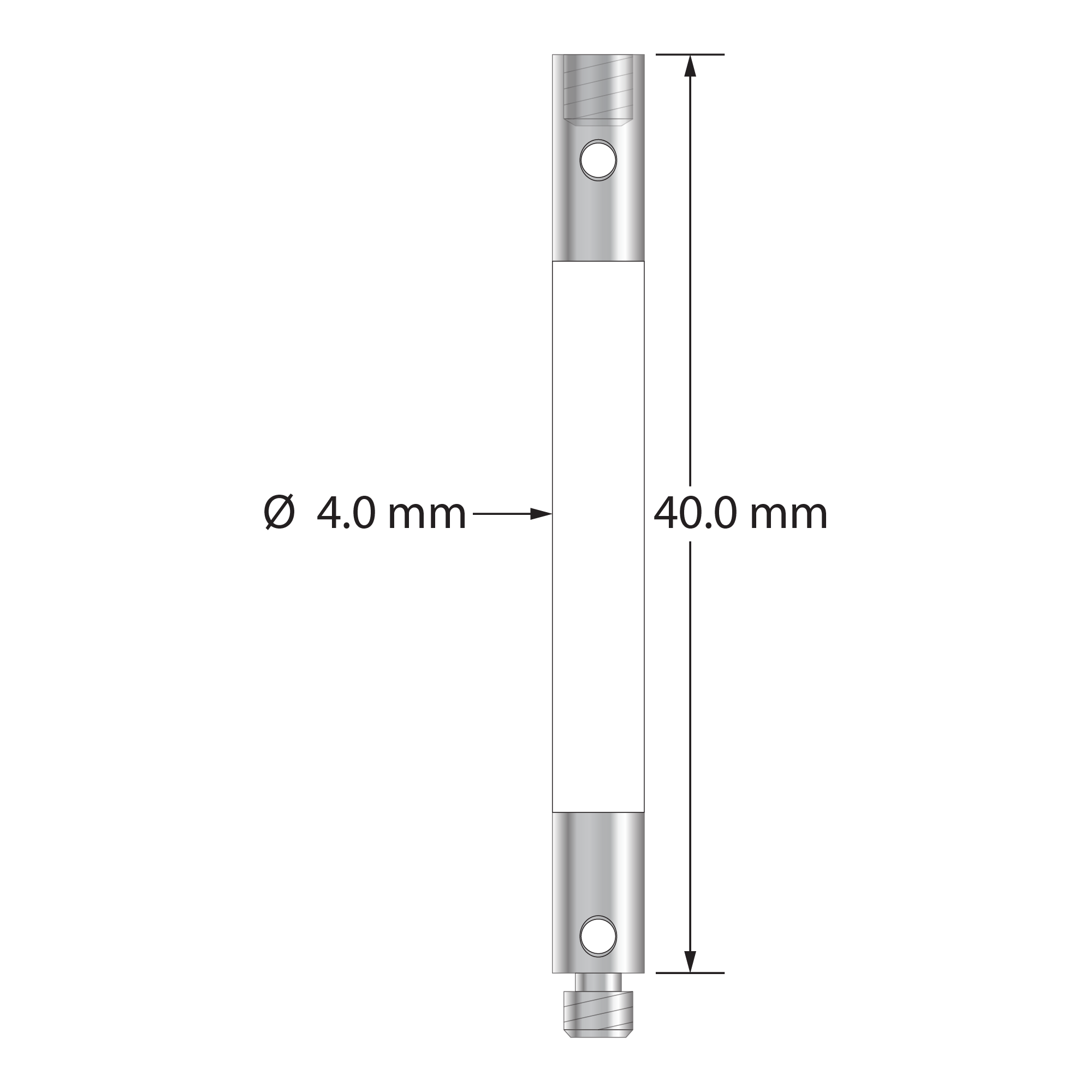 VM3-40-C M3 4.0mm ceramic extension with stainless steel fittings, 40mm long by Q-Mark Manufacturing, Inc.