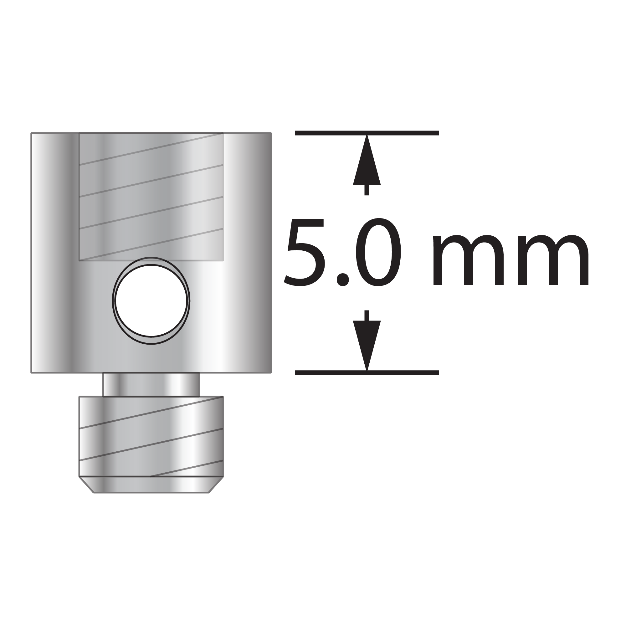 VM3-5-T-TX M3 titanium extension, 5.0 mm diameter x 5.0 mm long by Q-Mark Manufacturing, Inc.