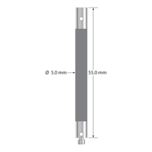 VM3-55-TX M3 extension with 5.0mm titanium end fittings and carbon fiber body, 55.0mm long by Q-Mark Manufacturing, Inc.