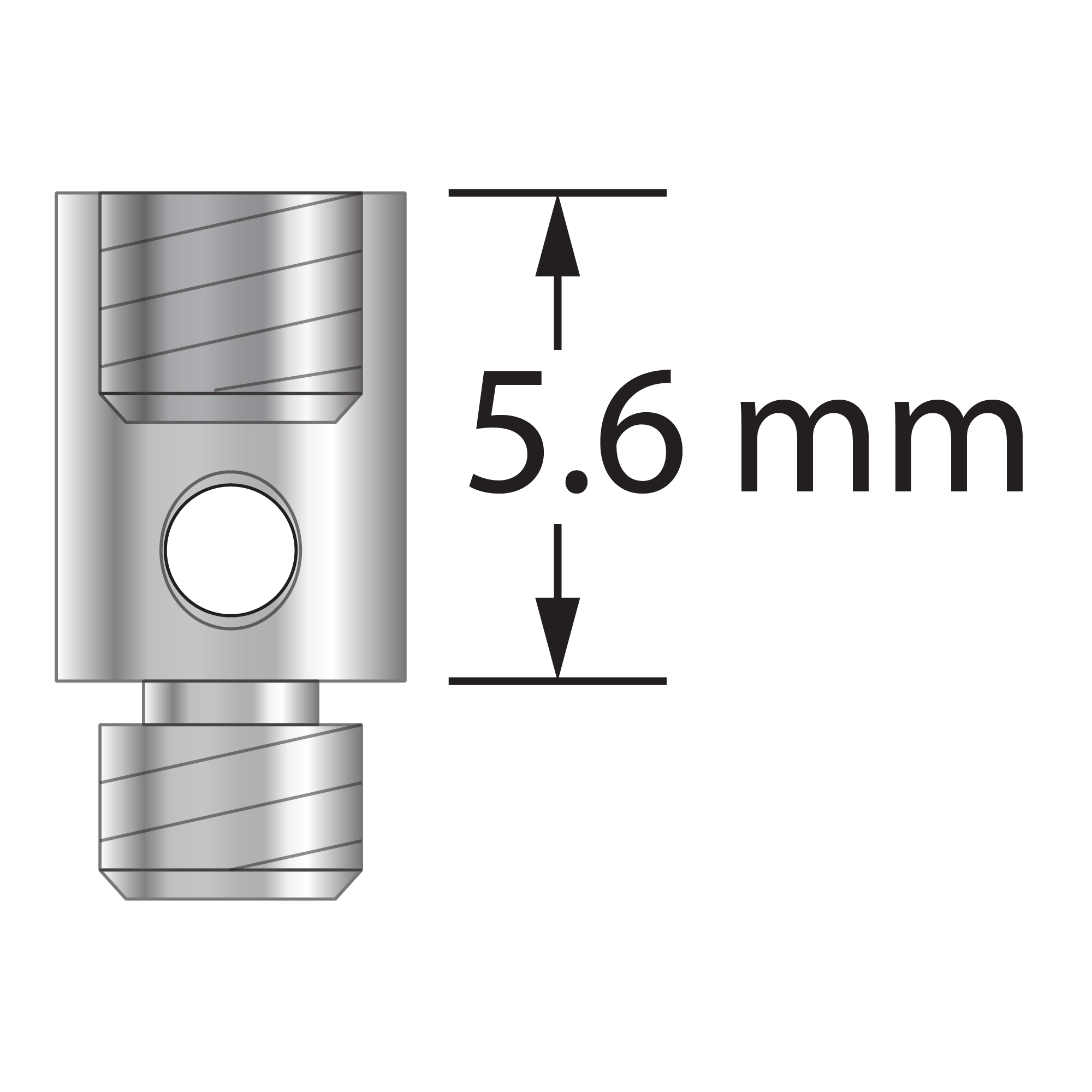 VM3-5.6 M3 extension, 4.0mm diameter stainless steel, 5.6mm length by Q-Mark Manufacturing, Inc.