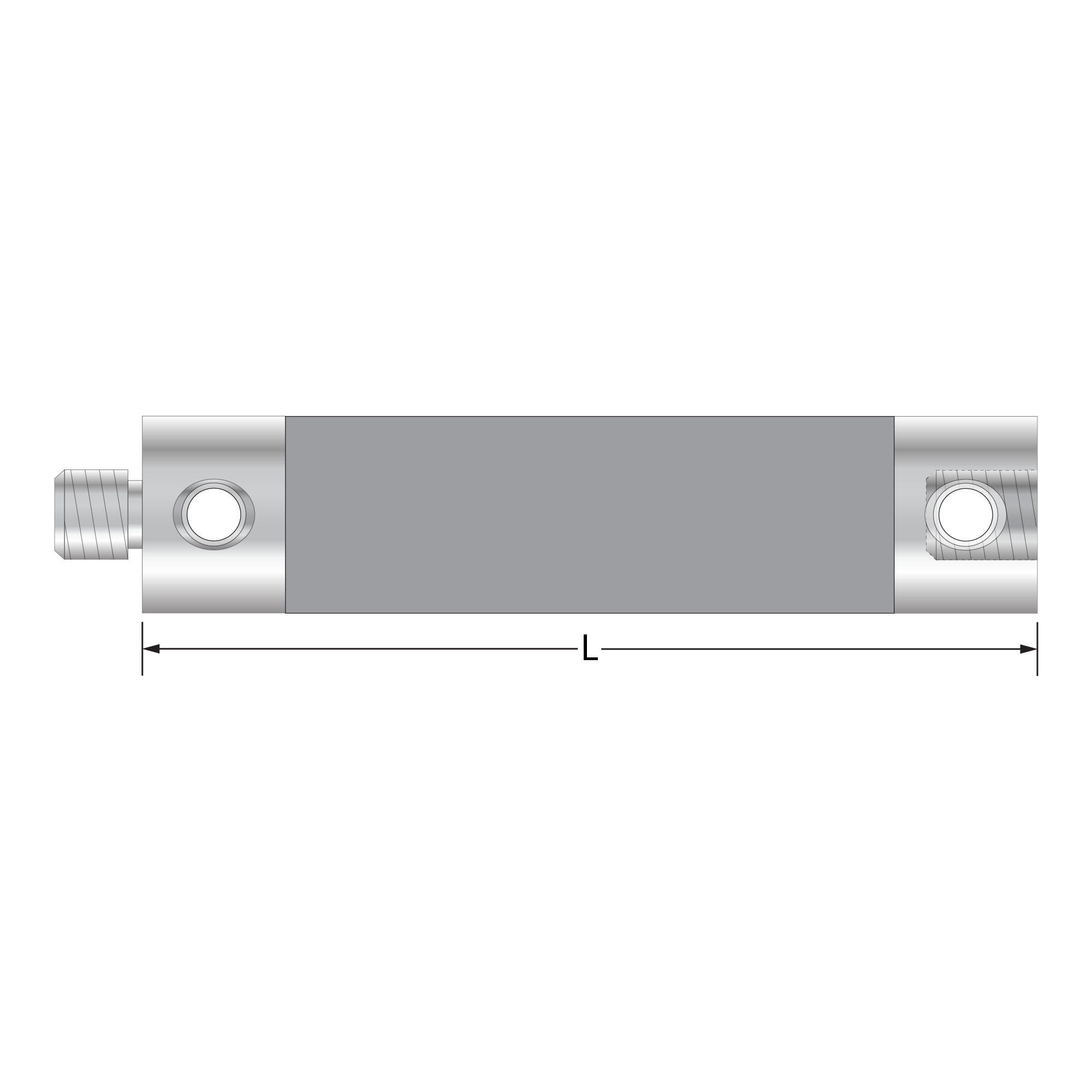 Therm-X low expansion M5 extension, 11.2 mm diameter silver woven carbon fiber tubing with 11.13 mm diameter titanium end fittings. L = 35.0 mm. Weight is 9.39 grams. Compare to Zeiss 626107-1035-100.