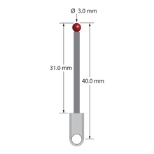 XXT-3040-L M3 stylus with 3.0mm ruby ball, carbon fiber stem, and titanium base, 30.0mm long by Q-Mark Manufacturing, Inc.