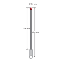 XXT-3060-L M3 stylus with 3.0mm ruby ball, carbon fiber stem, and titanium base, 60.0mm long by Q-Mark Manufacturing, Inc.