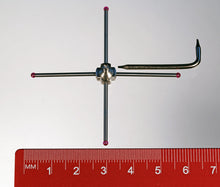XXT-4STR-15-PF 4-way star holder for 1.5mm styli, M3 conical receiver, stainless steel.
