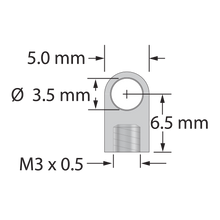 M3 titanium single-threaded cube with internal thread. Weight is 0.54 gram. Compare to Zeiss 626103-6110-001.