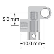 M3 knuckle joint, titanium, fully adjustable, for XXT probe head. Three-piece assembly. Assembly weight is 1.58 grams. Compare to Zeiss 626103-6180-001.