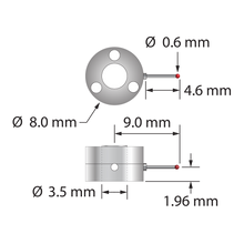 Single-side star stylus with 0.6 mm diameter ruby ball, stepped carbide stem, and two-piece clamping titanium hub. Minor stem diameter is 0.4 mm, major diameter is 1.0 mm. Assembled weight is 0.87 gram. Compare to Zeiss 626103-0060-418.