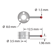 XXT-LSTR-1512.5 star stylus, 1.5mm ruby ball, carbide stem, titanium hub by Q-Mark Manufacturing, Inc.