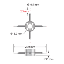 XXT-STR-0525 star stylus with 0.5mm ruby balls, carbide stems, and titanium hub by Q-Mark Manufacturing, Inc.