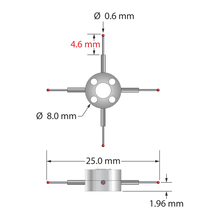 XXT-STR-0625 star stylus with 0.6mm ruby balls, carbide stems, and titanium hub by Q-Mark Manufacturing, Inc.