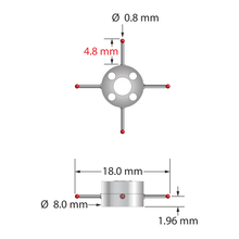 XXT-STR-0818 star stylus, 0.8mm ruby balls, carbide stems, titanium hub by Q-Mark Manufacturing, Inc.