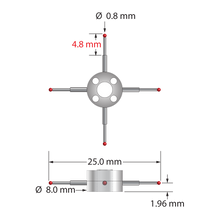 XXT-STR-0825 star stylus with 0.8mm ruby balls, carbide stems, and titanium hub by Q-Mark Manufacturing, Inc.