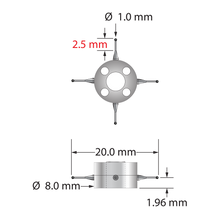 XXT-STR-1020-SN star stylus with 1.0mm silicon nitride balls, carbide stems, titanium hub by Q-Mark.