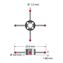 XXT-STR-1525 star stylus with 1.5mm ruby balls, carbide stems, and titanium hub by Q-Mark Manufacturing, Inc.