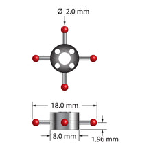 XXT-STR-2018 star stylus with 2.0mm ruby balls, carbide stems, and titanium hub by Q-Mark Manufacturing, Inc.