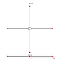 XXT-STR-30108 star stylus with 3.0mm ruby balls, carbide stems, and titanium hub by Q-Mark Manufacturing, Inc.