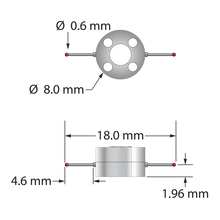 Two-way star stylus with 0.6 mm diameter ruby balls, stepped carbide stems, and two-piece clamping titanium hub. Minor stem diameter is 0.4 mm, major diameter is 1.0 mm. Individual styli can be replaced or adjusted by unscrewing the two-piece hub. Star stylus weight is 0.94 gram. Compare to Zeiss 626103-0060-218.