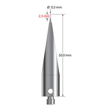 AFG-0350-03 M5 stylus with 0.3mm ruby ball, carbide stem, and tapered stainless steel base by Q-Mark Manufacturing, Inc.