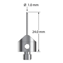 AFG-1024-DS.8-D M5 stylus with 1.0mm solid diamond sphere, carbide stem, and stainless steel base, 24.0mm long by Q-Mark Manufacturing, Inc.