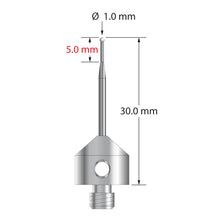 AFG-1030-L-Z M5 stylus with 1.0mm zirconia ball, tapered carbide stem, and aluminum base by Q-Mark Manufacturing, Inc.