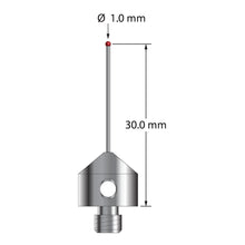 AFG-1030.5-DS.7 M5 stylus with 1.0mm ruby ball, carbide stem, and stainless steel base by Q-Mark Manufacturing, Inc.