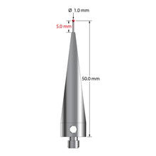 AFG-1050.5 M5 stylus with 1.0mm ruby ball, carbide stem, and stainless steel base by Q-Mark Manufacturing, Inc.