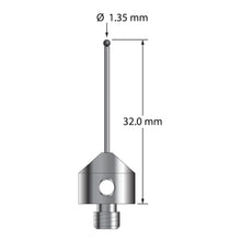 AFG-1332-SN M5 stylus with 1.35mm silicon nitride ball and stainless steel base, 32mm long.