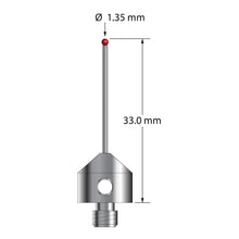 AFG-1333 M5 stylus with 1.35mm ruby ball, carbide stem, and stainless steel base, 33mm long by Q-Mark Manufacturing, Inc.