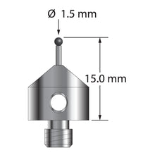 AFG-1515-L-SN M5 stylus with 1.5mm silicon nitride ball, carbide stem, and anodized aluminum base.