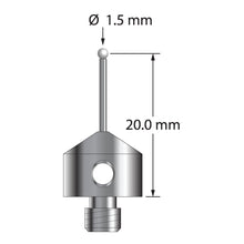 AFG-1520.75-Z M5 stylus with 1.5mm zirconia ball, carbide stem, and stainless steel base, 20mm long by Q-Mark Manufacturing, Inc.