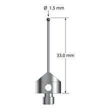 AFG-1533-DS1-SN M5 stylus with 1.5mm silicon nitride ball, carbide stem, stainless steel base, 33mm long by Q-Mark Manufacturing, Inc.