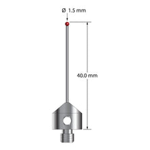AFG-1540-DS1 M5 stylus with 1.5mm ruby ball, carbide stem, and stainless steel base, 40mm long.