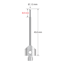 AFG-1545-Z M5 stylus with 1.5mm zirconia ball, carbide stem, and stainless steel base, 45mm long by Q-Mark Manufacturing, Inc.