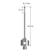 AFG-1550-SN M5 stylus with 1.5mm silicon nitride ball, stepped carbide stem, and stainless steel base.