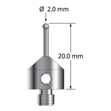 AFG-2020-DS1.5-D M5 stylus with 2.0mm solid diamond sphere, carbide stem, and stainless steel base, 20.0mm long by Q-Mark Manufacturing, Inc.