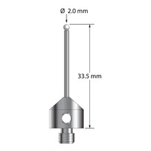 AFG-2033.5-Z M5 stylus with 2.0mm zirconia ball, carbide stem, and stainless steel base, 33.5mm long by Q-Mark Manufacturing, Inc.